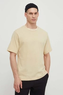 The North Face t-shirt bawełniany męski kolor beżowy z nadrukiem NF0A87DD3X41