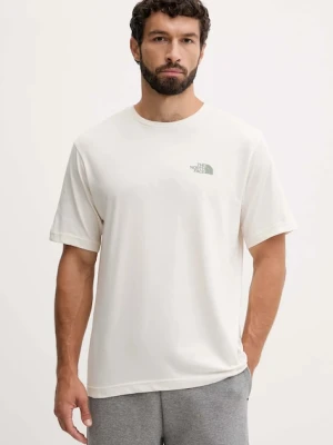 The North Face t-shirt bawełniany męski kolor beżowy z nadrukiem NF0A8E4EQLI1