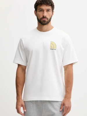 The North Face t-shirt bawełniany męski kolor beżowy z nadrukiem NF0A8F2RFN41