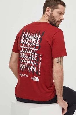 The North Face t-shirt bawełniany męski kolor bordowy z nadrukiem NF0A87EDPOJ1CHEAPER
