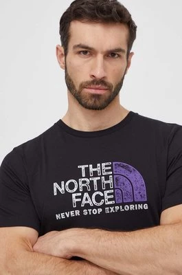 The North Face t-shirt bawełniany męski kolor czarny z nadrukiem NF0A87NWJK31