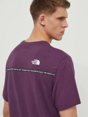 The North Face t-shirt bawełniany męski kolor fioletowy z nadrukiem NF0A87DDV6V1