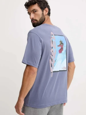 The North Face t-shirt bawełniany męski kolor fioletowy z nadrukiem NF0A8E4EBTR1