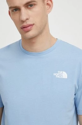 The North Face t-shirt bawełniany męski kolor niebieski z nadrukiem
