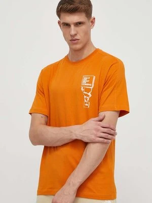 The North Face t-shirt bawełniany męski kolor pomarańczowy z nadrukiem NF0A87FFPCO1