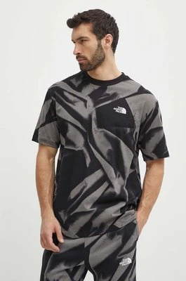The North Face t-shirt bawełniany męski kolor szary wzorzysty NF0A881KSIF1