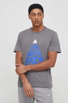 The North Face t-shirt bawełniany męski kolor szary z nadrukiem NF0A87EN0UZ1