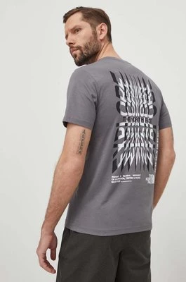 The North Face t-shirt bawełniany męski kolor szary z nadrukiem NF0A87ED0UZ1