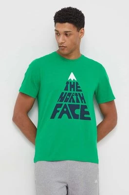 The North Face t-shirt bawełniany męski kolor zielony z nadrukiem