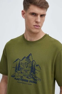 The North Face t-shirt bawełniany męski kolor zielony z nadrukiem NF0A87DXPIB1