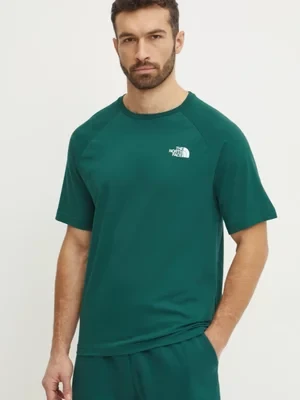 The North Face t-shirt bawełniany męski kolor zielony z nadrukiem NF0A87NU6GI1