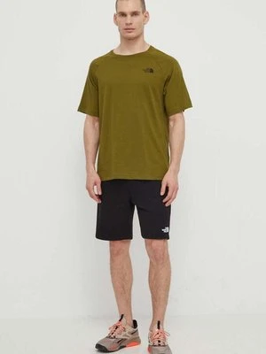 The North Face t-shirt bawełniany męski kolor zielony z nadrukiem NF0A87NUPIB1