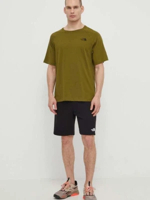 The North Face t-shirt bawełniany męski kolor zielony z nadrukiem NF0A87NUPIB1