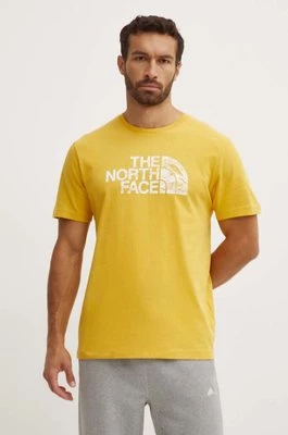 The North Face t-shirt bawełniany męski kolor żółty z nadrukiem NF0A87NXQOA1