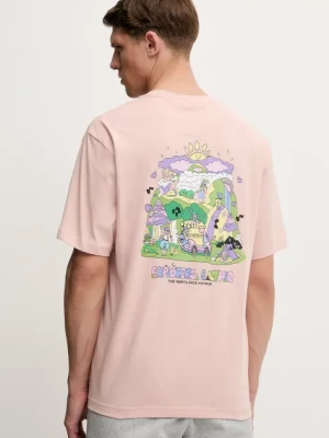 The North Face t-shirt bawełniany Mountain Cleanup męski kolor różowy z nadrukiem NF0A8C4DLK61