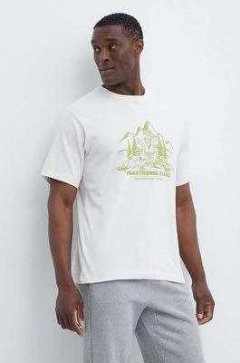 The North Face t-shirt bawełniany Patron Plasticfree Peaks męski kolor beżowy z nadrukiem NF0A87DXQLI1