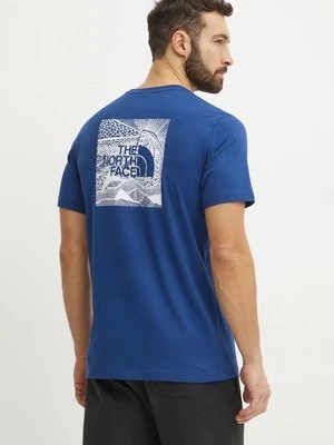 The North Face t-shirt bawełniany Redbox Celebration męski kolor granatowy z nadrukiem NF0A87NVD1R1