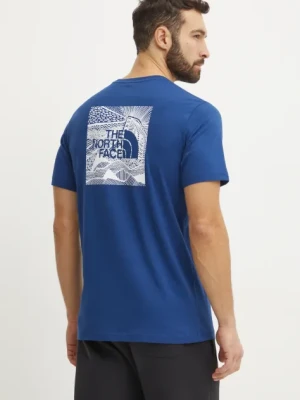 The North Face t-shirt bawełniany Redbox Celebration męski kolor granatowy z nadrukiem NF0A87NVD1R1