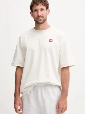 The North Face t-shirt bawełniany Redbox męski kolor beżowy gładki NF0A8EG5QLI1
