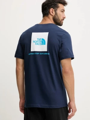 The North Face t-shirt bawełniany Redbox męski kolor niebieski wzorzysty NF0A87NPI851