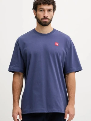 The North Face t-shirt bawełniany Redbox męski kolor niebieski z aplikacją NF0A8EG5BOT1