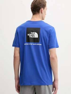 The North Face t-shirt bawełniany Redbox męski kolor niebieski z nadrukiem NF0A87NPEF11