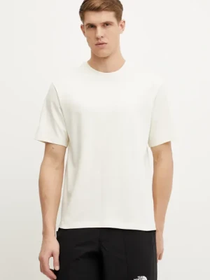 The North Face t-shirt bawełniany Relaxed męski kolor beżowy z aplikacją NF0A8C35QLI1