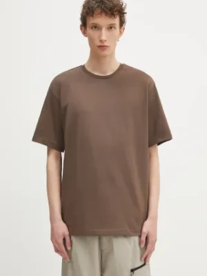 The North Face t-shirt bawełniany Relaxed męski kolor brązowy z aplikacją NF0A8C351OI1