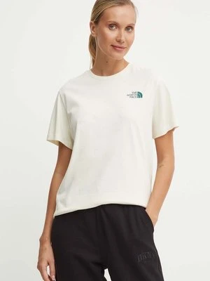 The North Face t-shirt bawełniany S/S Relaxed Redbox Tee damski kolor beżowy NF0A87NK9IZ1