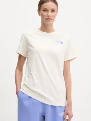 The North Face t-shirt bawełniany Tailgrid Infill damski kolor beżowy NF0A8C4W9731