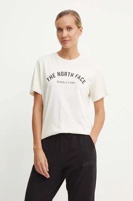 The North Face t-shirt bawełniany Tee Varsity Graphic damski kolor beżowy NF0A89CQQLI1