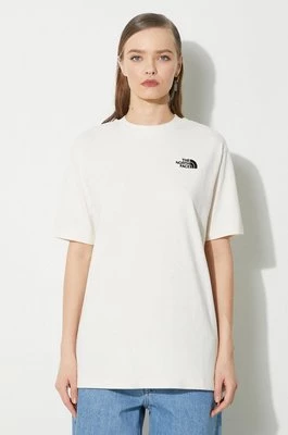 The North Face t-shirt bawełniany W S/S Essential Oversize Tee damski kolor beżowy NF0A87NQQLI1