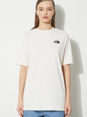 The North Face t-shirt bawełniany W S/S Essential Oversize Tee damski kolor beżowy NF0A87NQQLI1