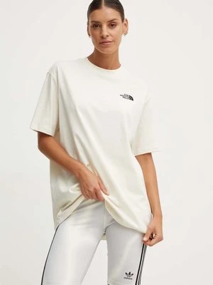 The North Face t-shirt bawełniany W S/S Essential Oversize Tee damski kolor beżowy NF0A87NQQLI1