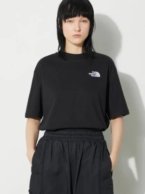 The North Face t-shirt bawełniany W S/S Essential Oversize Tee damski kolor czarny NF0A87NQJK31