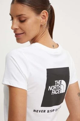 The North Face t-shirt bawełniany W S/S Redbox Slim Tee damski kolor biały NF0A87NMFN41