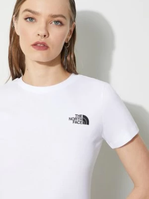 The North Face t-shirt bawełniany W S/S Redbox Slim Tee damski kolor biały NF0A87NMFN41