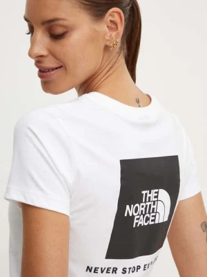 The North Face t-shirt bawełniany W S/S Redbox Slim Tee damski kolor biały NF0A87NMFN41