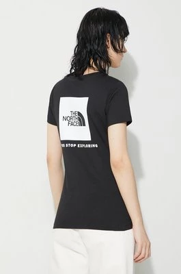 The North Face t-shirt bawełniany W S/S Redbox Slim Tee damski kolor czarny NF0A87NMJK31