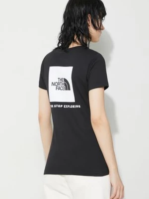 The North Face t-shirt bawełniany W S/S Redbox Slim Tee damski kolor czarny NF0A87NMJK31