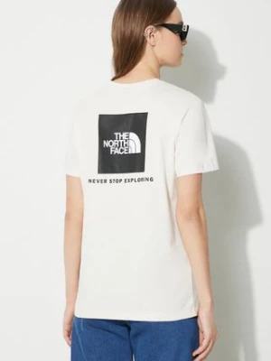 The North Face t-shirt bawełniany W S/S Relaxed Redbox Tee damski kolor beżowy NF0A87NKQLI1