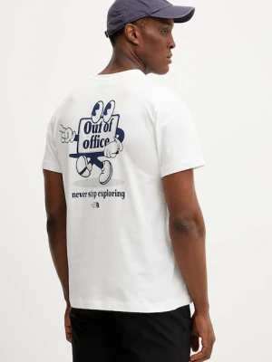 The North Face t-shirt bawełniany WAMFC męski kolor biały z nadrukiem NF0A8C30FN41