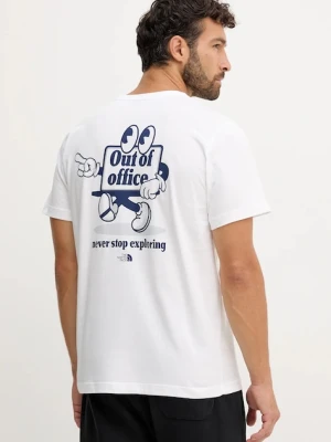 The North Face t-shirt bawełniany WAMFC męski kolor biały z nadrukiem NF0A8C30FN41