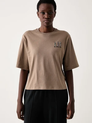 The North Face T-shirt damski bawełniany Ski Embro brązowy