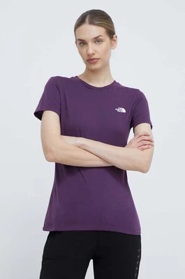 The North Face t-shirt damski kolor fioletowy NF0A87NHV6V1