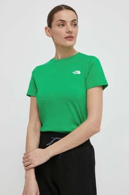 The North Face t-shirt damski kolor zielony NF0A87NHPO81