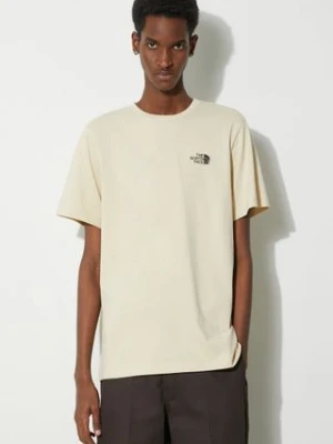 The North Face t-shirt M S/S Simple Dome Tee męski kolor beżowy z nadrukiem NF0A87NG3X41