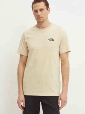 The North Face t-shirt M S/S Simple Dome Tee męski kolor beżowy z nadrukiem NF0A87NG3X41