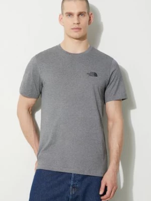 The North Face t-shirt M S/S Simple Dome Tee męski kolor szary melanżowy NF0A87NGDYY1