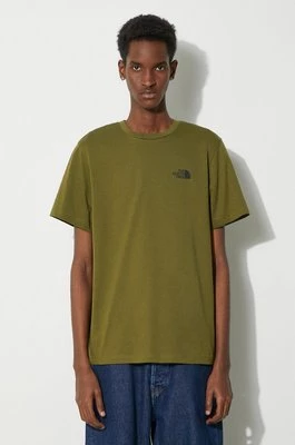 The North Face t-shirt M S/S Simple Dome Tee męski kolor zielony z nadrukiem NF0A87NGPIB1